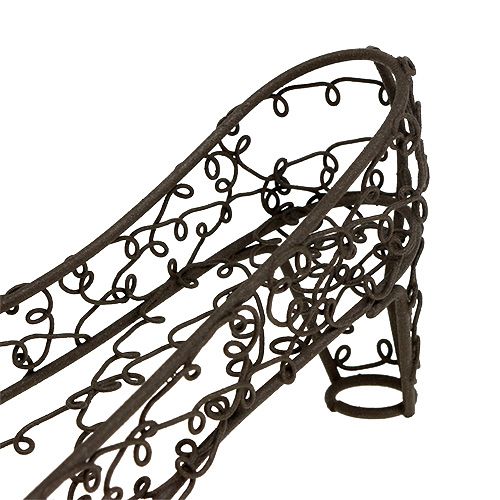 Floristik24 Shoe made of wire 19cm x 7cm H7,5cm Brown