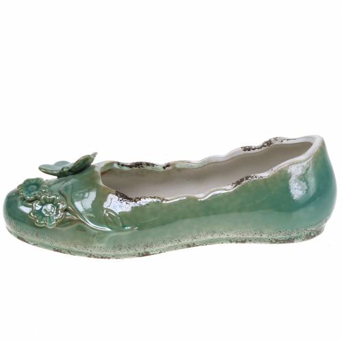 Floristik24 Planter women's shoe ceramic petrol 24cm