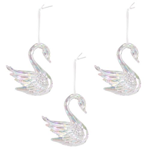Product Swan Decoration Christmas Figures Acrylic 8.5x4x10cm 3pcs