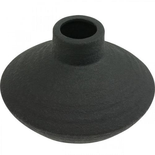 Floristik24 Black ceramic vase decorative vase flat bulbous H10cm