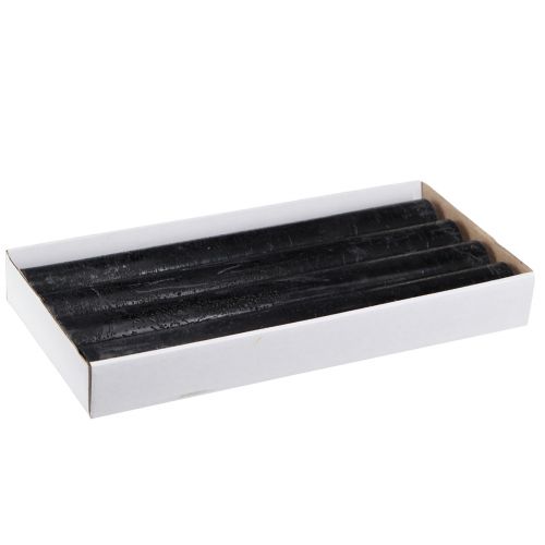 Floristik24 Black candles, solid coloured, taper candles 34x300mm 4 pcs