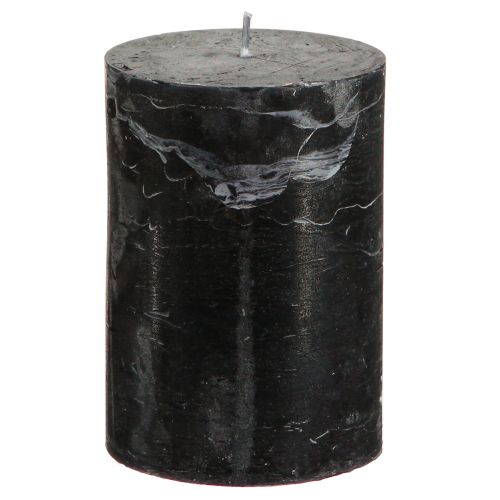 Product Black candles pillar candles dyed through 70x100mm 4 pcs