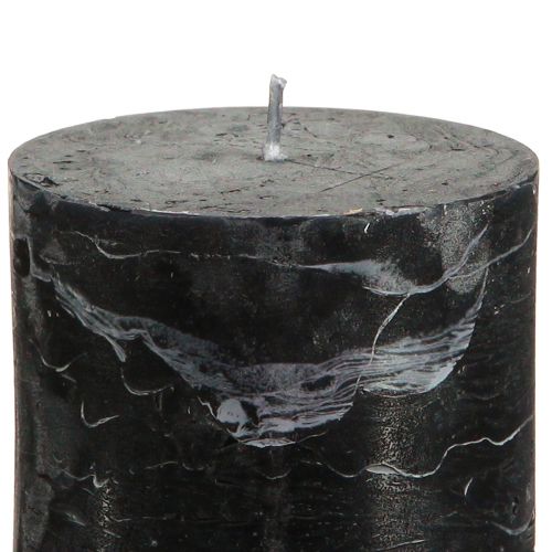 Product Black candles pillar candles dyed through 70x100mm 4 pcs