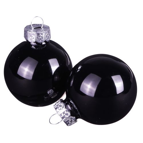 Product Black Christmas balls tree balls glass Ø4cm 24 pcs