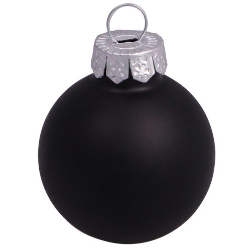 Product Black Christmas balls glass mini matt gloss Ø3cm 22 pcs