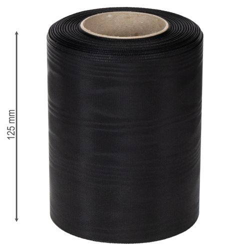 Black wreath ribbon 125mm 25m - Elegant mourning ribbon for floristry and decoration, acetate ribbon | Floristik24.co.uk