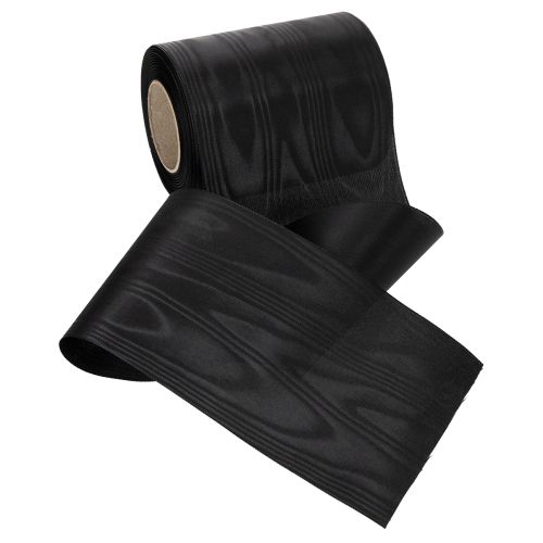 Black wreath ribbon 125mm 25m - Elegant mourning ribbon for floristry and decoration, acetate ribbon | Floristik24.co.uk