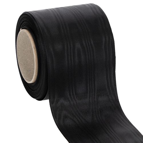 Black wreath ribbon 75mm 25m - acetate mourning ribbon for ribbon printing &amp; decoration buy online | Floristik24.co.uk