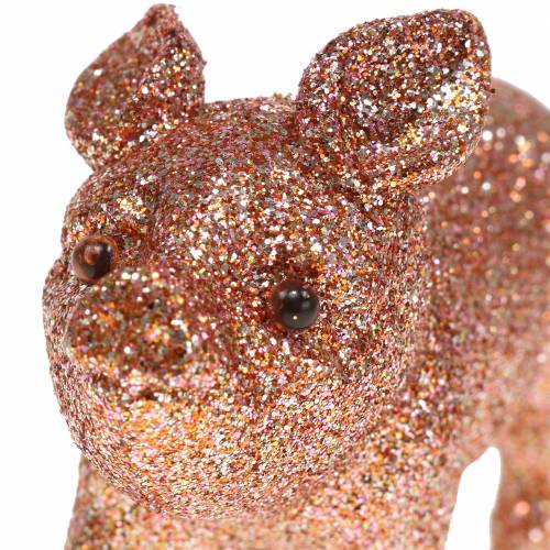 Floristik24 Deco Pig Glitter Pink 10cm 8pcs