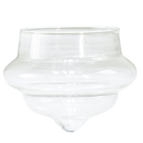 Floating tealight holder made of clear glass Ø7.5cm H6cm