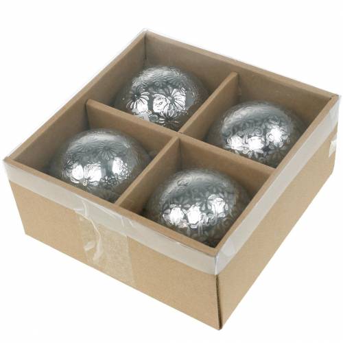 Floristik24 Floating ball flowers silver metal Ø8cm assorted 4pcs