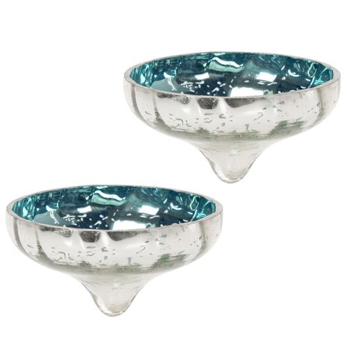 Glass floating tealight holder for elegant accents in any room, 10cm, 2 pieces