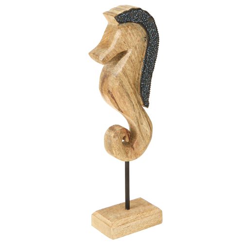 Seahorse decoration with pearls mango wood table decoration 28cm