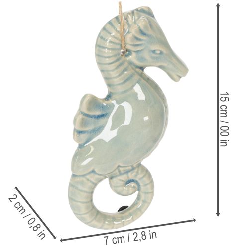 Product Seahorse Hanging Decoration for Living Room and Bathroom, Maritime Summer Flair, 15cm, 2 Pieces
