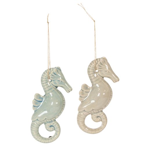 Product Seahorse Hanging Decoration for Living Room and Bathroom, Maritime Summer Flair, 15cm, 2 Pieces