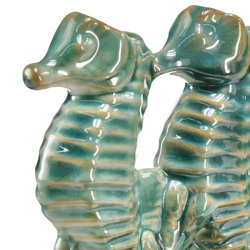 Floristik24 Seahorse Ceramic Flower Vase Blue Green L21cm 2pcs