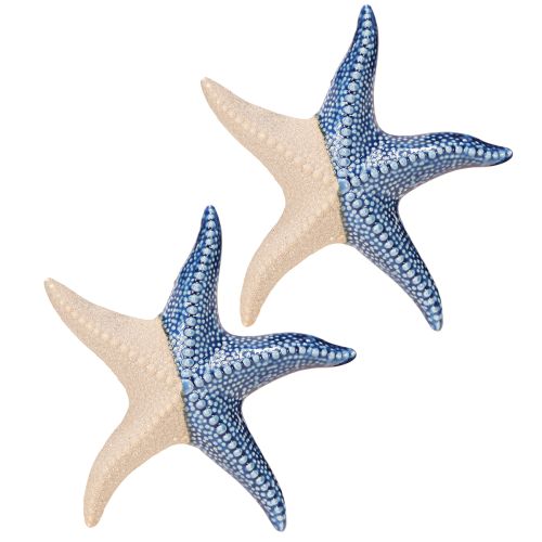 Product Starfish Porcelain Sand Blue Table Decoration Maritime Ø15cm 2pcs