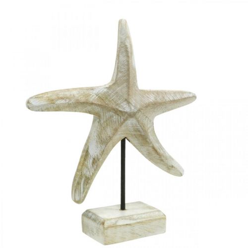 Floristik24 Starfish to place, maritime wood decoration natural color, white H23.5cm