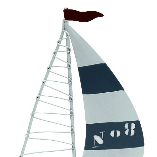 Product Sailing boat 11cm x 19cm white-blue 3pcs