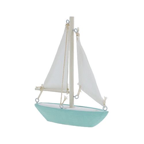 Floristik24 Sailboat to stand 14cm x 15.5cm blue-white