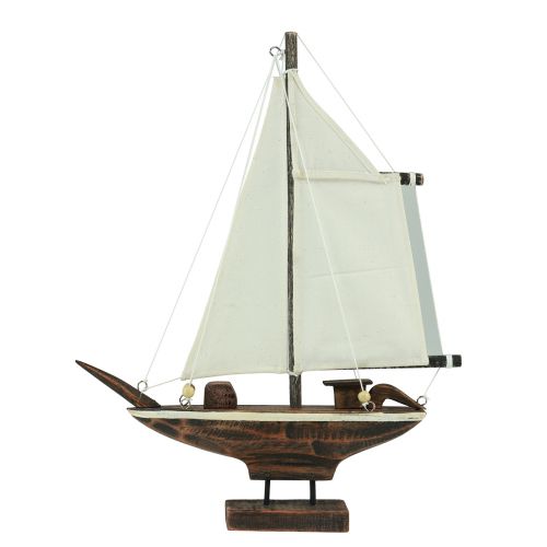 Floristik24 Sailing boat decoration ship pine wood brown 32×5×41cm