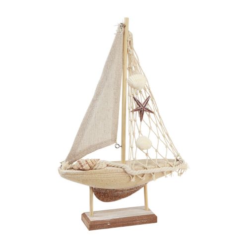 Floristik24 Sailboat decoration sailing ship wood brown 17.5×4×27.5cm