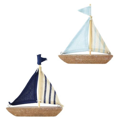 Floristik24 Vintage Sailboat Wooden Decoration Ship 12×3×15cm Assorted 2pcs