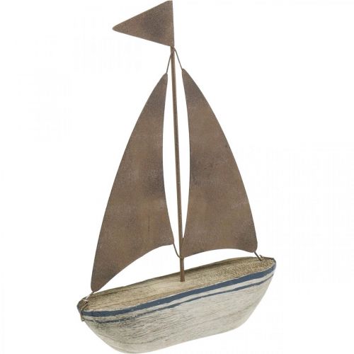 Deco sailboat wood rust maritime decoration 16×25cm