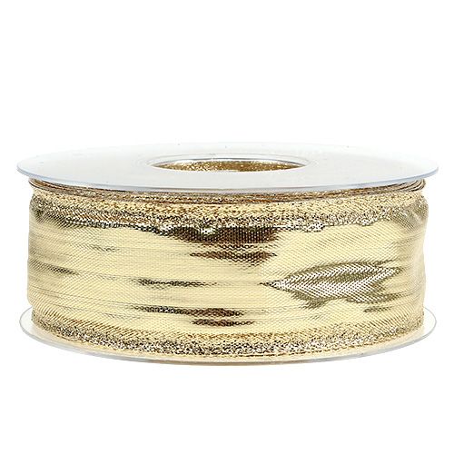 Product Ribbon with wire edge gold 40mm 25m