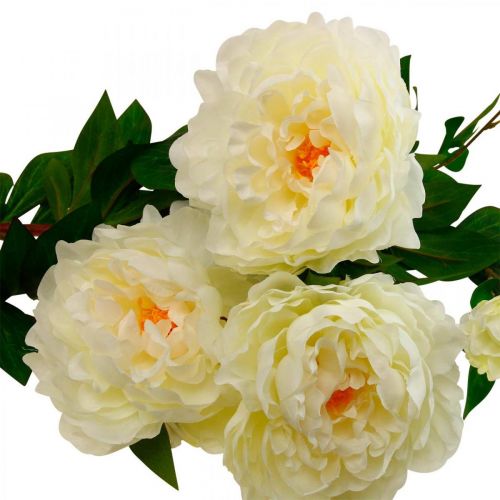 Product Silk flower peony artificial cream white 135cm