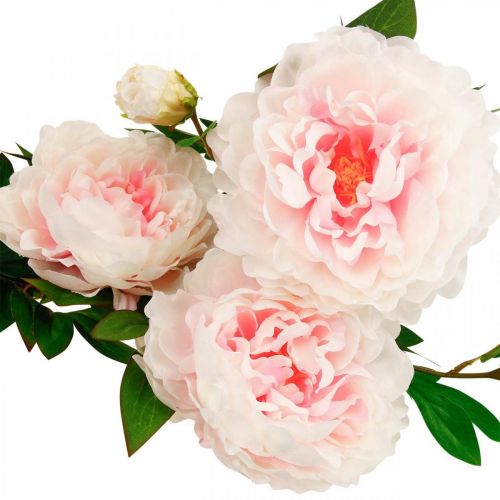 Product Silk flower peony artificial light pink, white 135cm