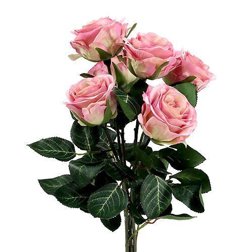 Floristik24 Silk flowers rose Ø7cm L37cm dusky pink 6pcs