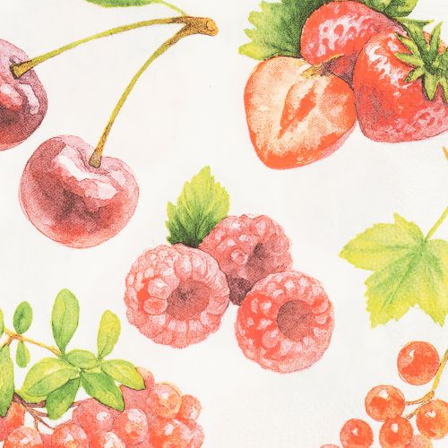 Papier Napkins with Berry Design, 33 cm, 20 Pcs | Floristik24.co.uk