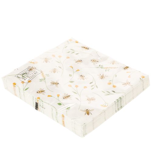 Bee Napkins with Floral Design 33cm 20-Pack | Floristik24.co.uk