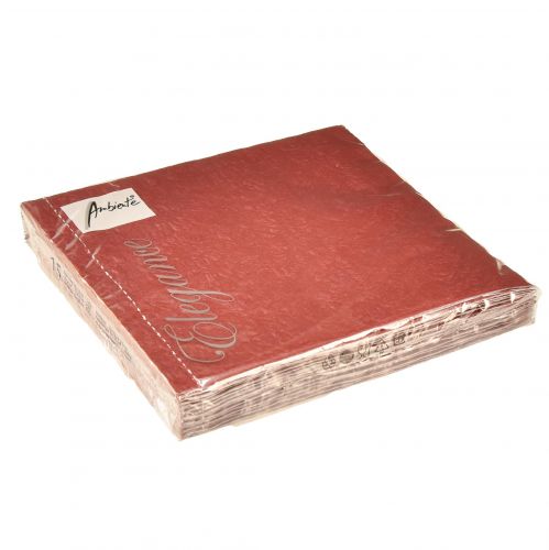 Product Napkins Bordeaux Embossed Ornaments 33x33cm 15pcs