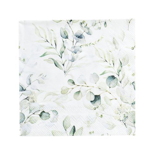 Napkins Eucalyptus Decoration Table Decoration White 25x25cm 20pcs