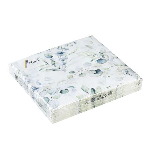 Floristik24 Napkins Eucalyptus Decoration Table Decoration White 25x25cm 20 pcs