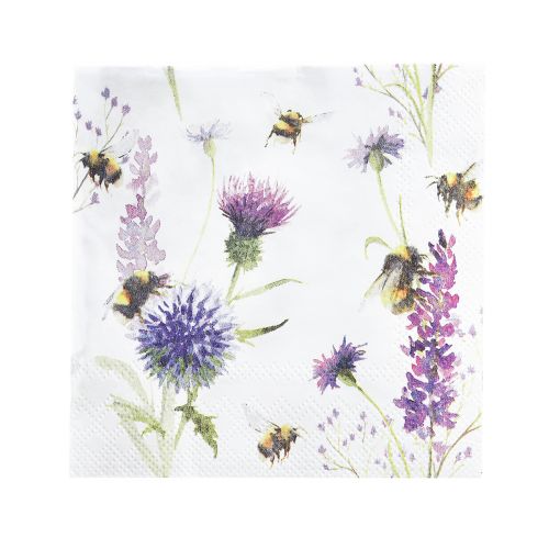 Floristik24 Napkins Summer Bumblebees Bees Decoration 25x25cm 20 pcs