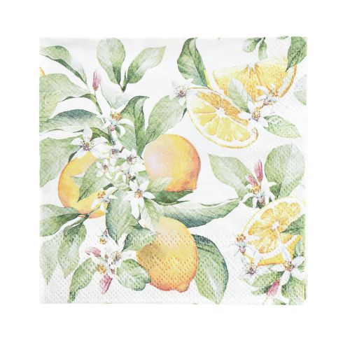 Floristik24 Napkins summer table decoration lemon decoration 25x25cm 20pcs