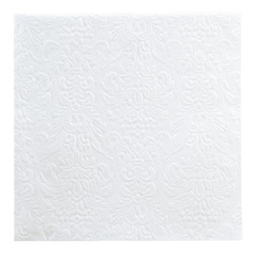 Floristik24 Napkins White Table Decoration Embossed Pattern 33x33cm 15pcs