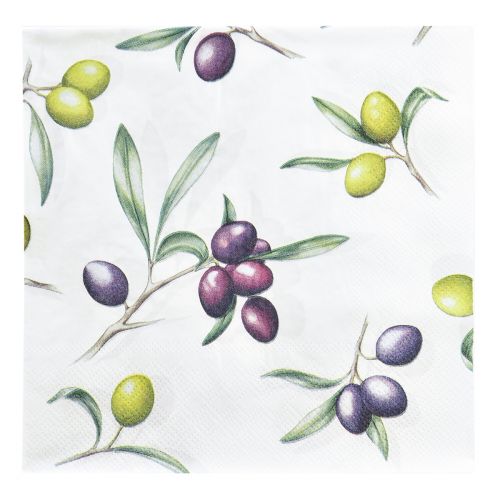 Floristik24 Napkins with olives summer table decoration 33x33cm 20pcs