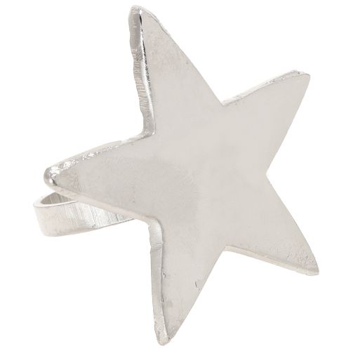 Floristik24 Napkin holder star napkin rings silver metal 7cm Ø4cm 4 pcs
