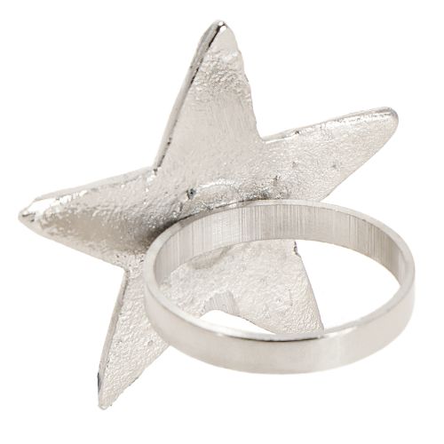 Product Napkin holder star napkin rings silver metal 7cm Ø4cm 4 pcs