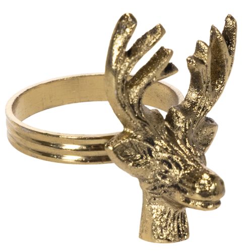 Gold Metal Napkin Rings with Deer Head Design, 6cm, Set of 4 buy online | Floristik24.co.uk
