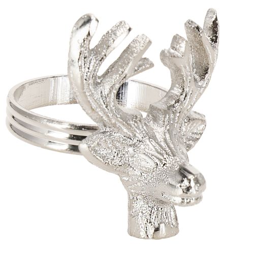 Floristik24 Napkin rings silver deer metal napkin holder Ø4cm 4 pcs