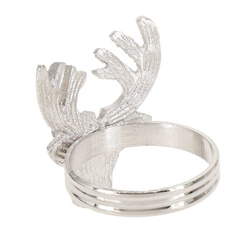 Product Napkin rings silver deer metal napkin holder Ø4cm 4 pcs