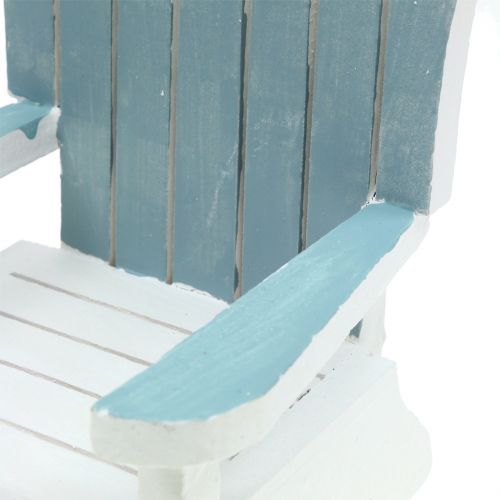 Floristik24 Decorative wooden chair white-turquoise-gray H16cm