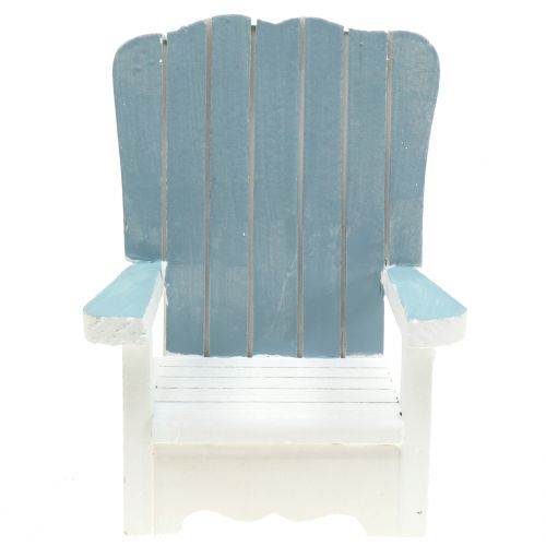 Floristik24 Decorative wooden chair white-turquoise-gray H16cm