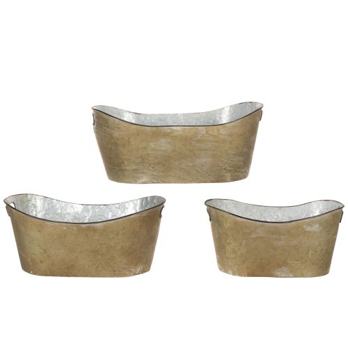 Product Set of plant pots and tubs, copper-colored/white, L32.5cm/36.5cm/41.5cm