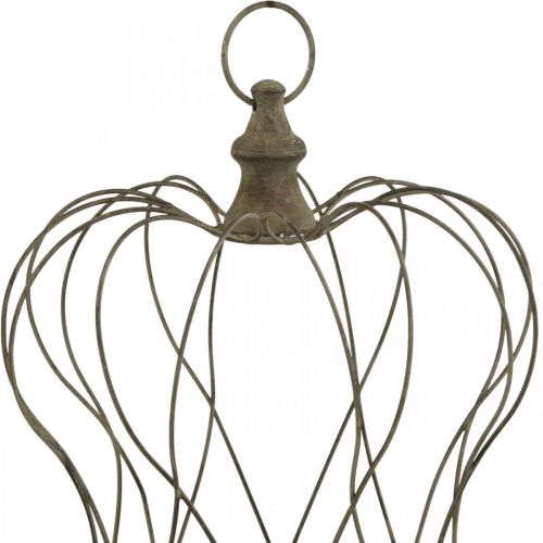 Floristik24 Shabby Chic Deco Crown Rustic metal crown for hanging H34cm
